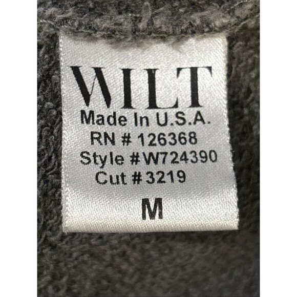 Wilt Women's Long Sleeve Distressed Neckline Pullover Top Grey Size Medium Boho - Picture 16 of 16